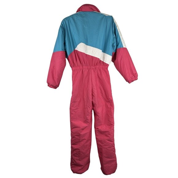 1980s - 90s Roffe Women’s Size 8 Ski Suit One Piece Snowsuit Full Zip Pink VTG - Picture 3 of 16